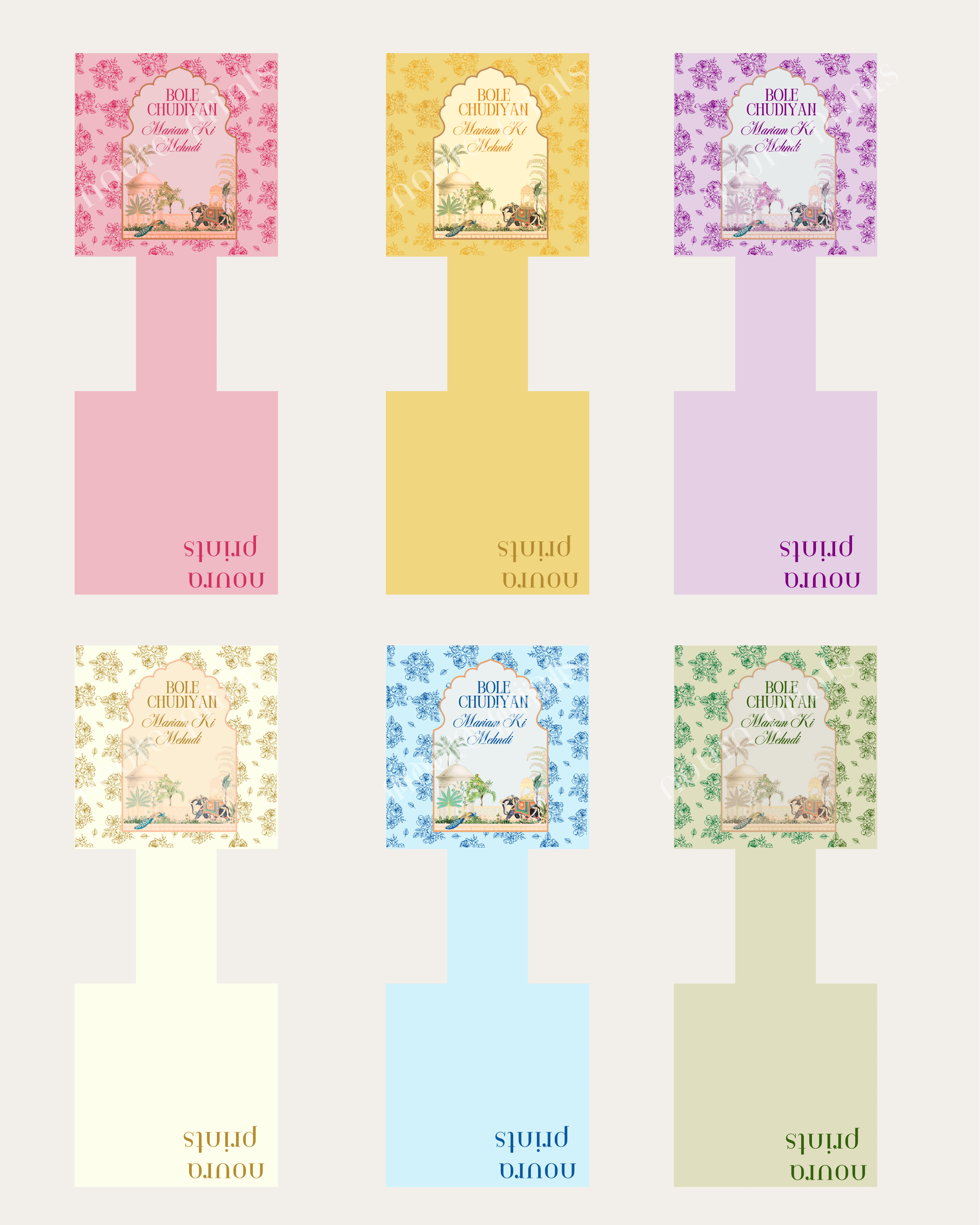 Pastel Mughal Bangle Tag Set