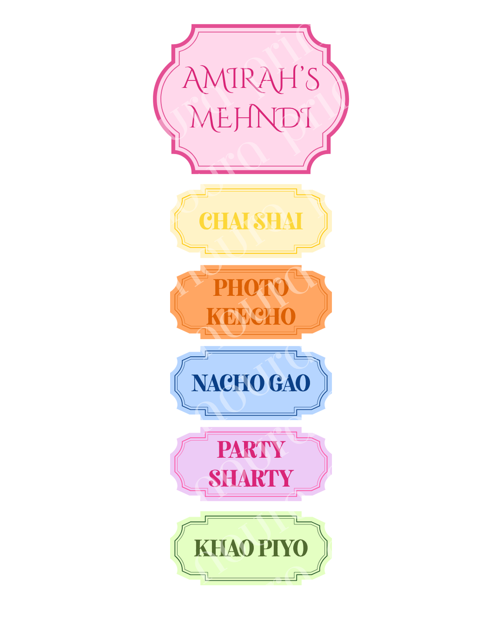 Luxury Mehndi Signage Set