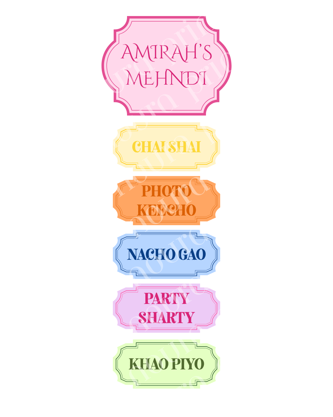 Luxury Mehndi Signage Set