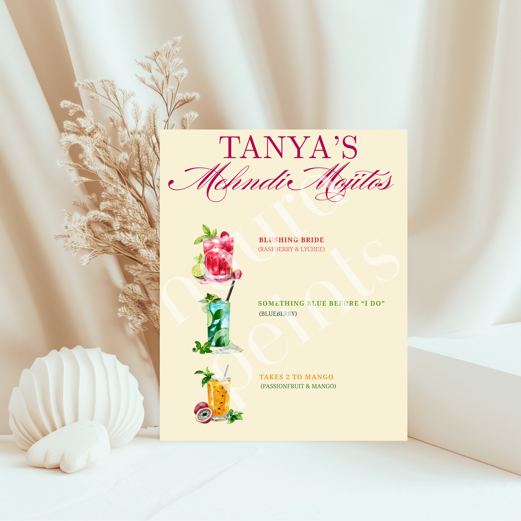 The Mehndi Mocktail Menu Print