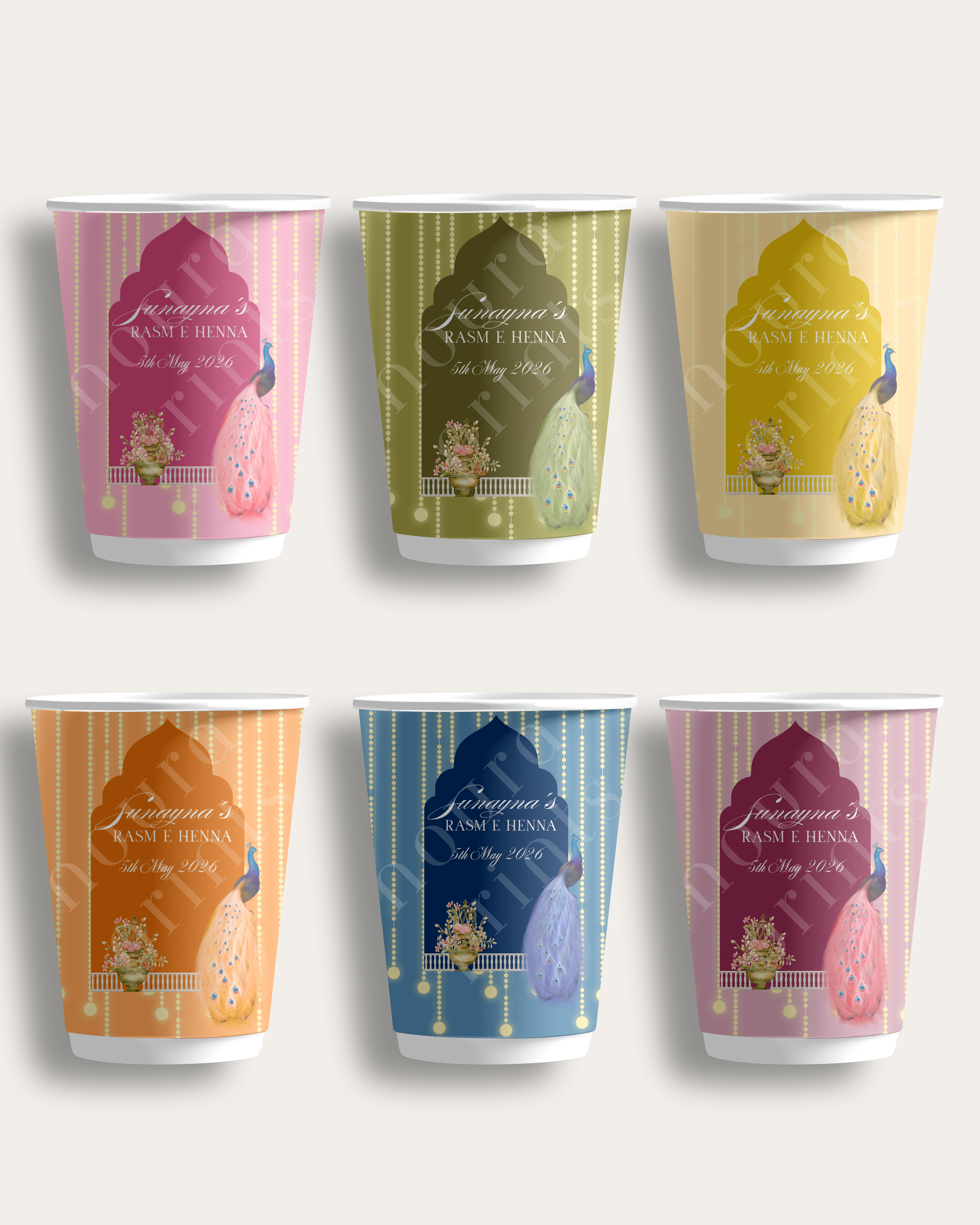 The Peacock Rasm-e-Henna Cup Set