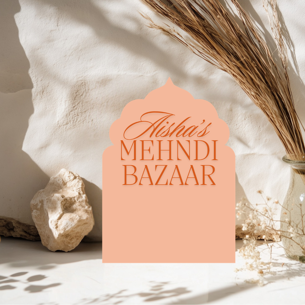 Luxury Arch Mehndi Display Sign Pastel