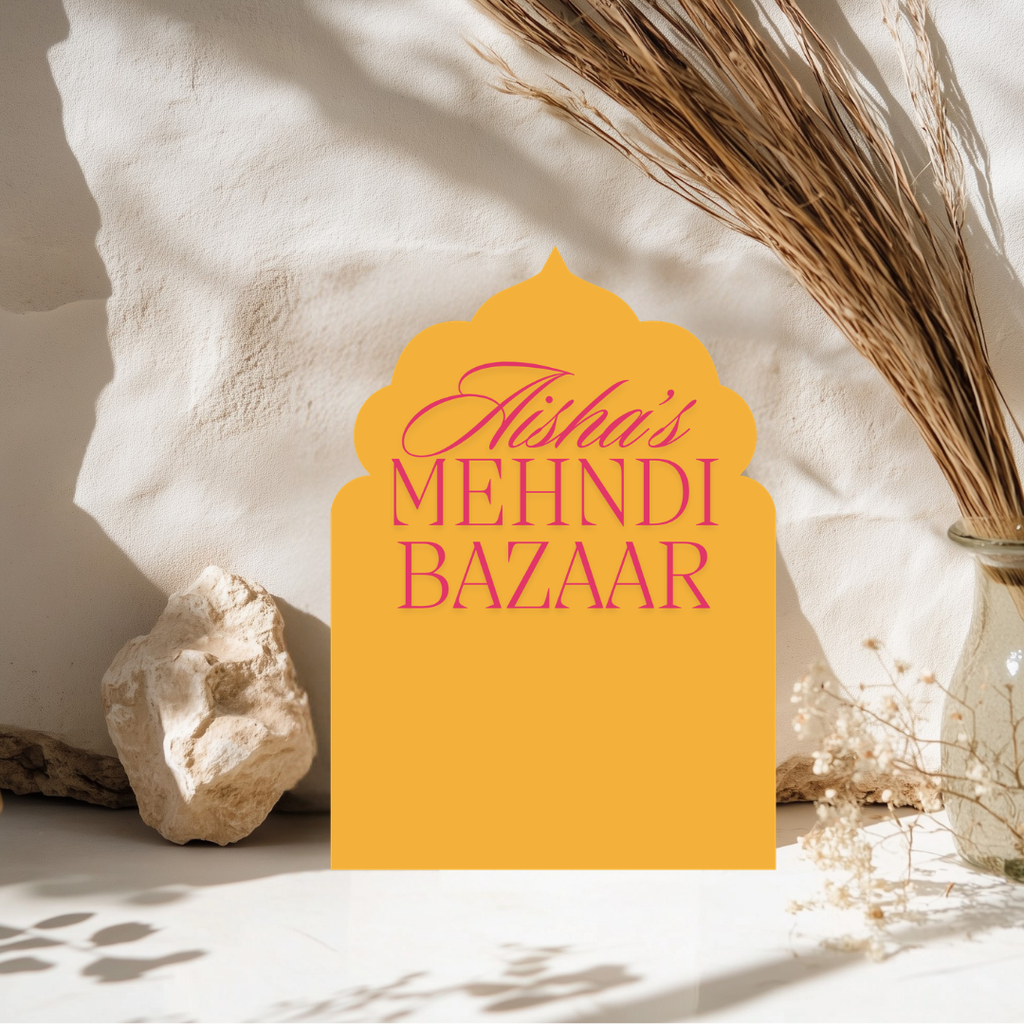 Luxury Arch Mehndi Display Sign Vibrant