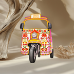 Mehndi Rickshaw Prop | 3ft - 5ft | Cut-to-Shape Foam Board