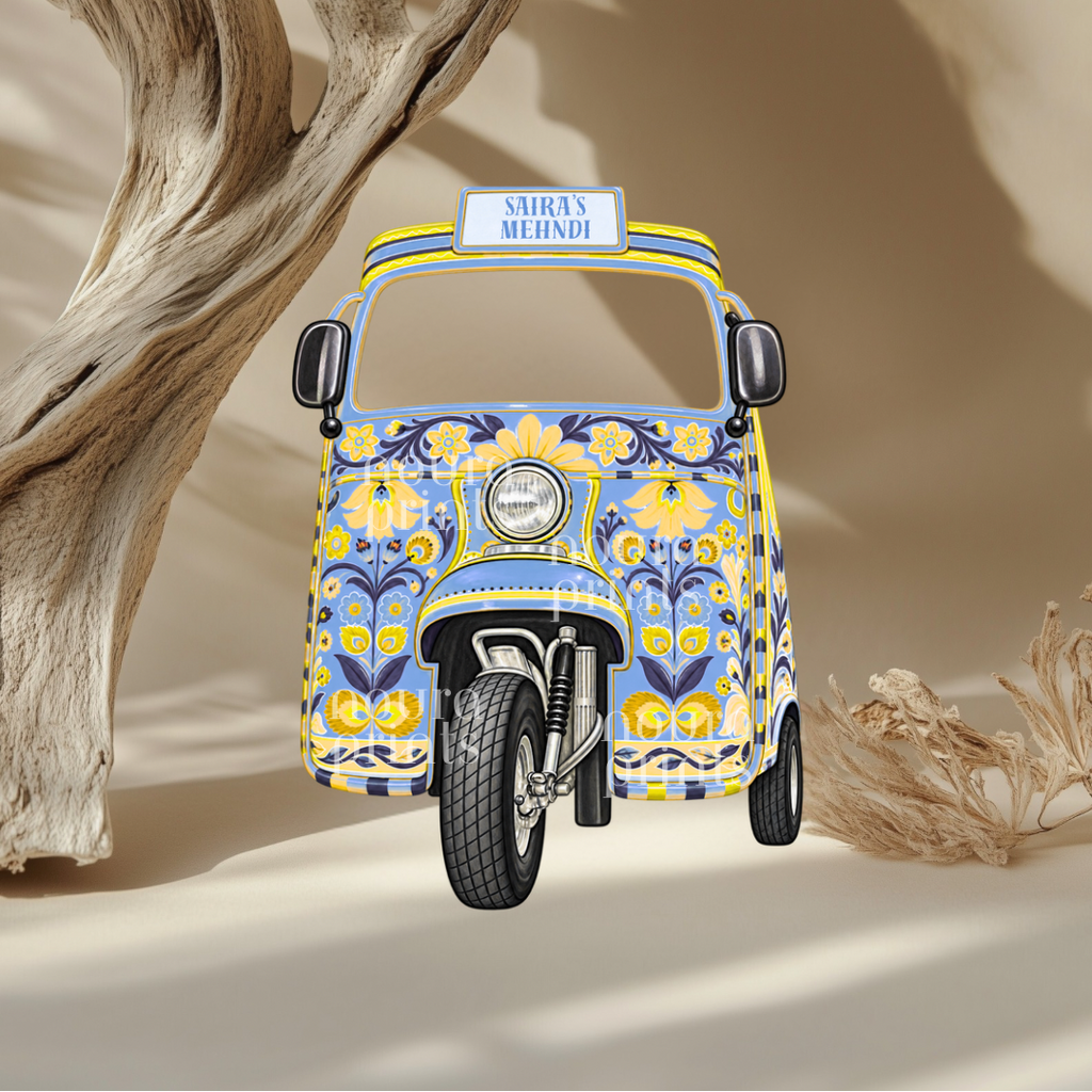 Mehndi Rickshaw Prop | 3ft - 5ft | Cut-to-Shape Foam Board