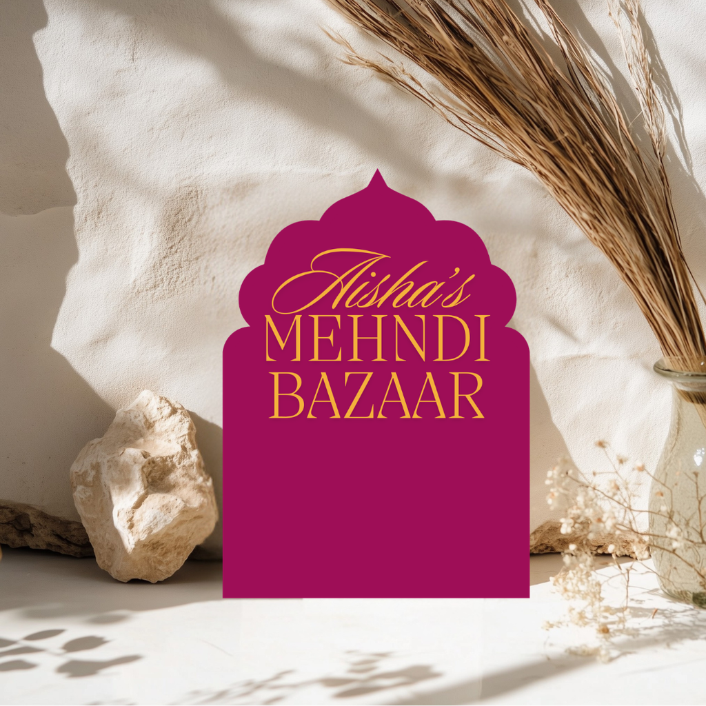 Luxury Arch Mehndi Display Sign Vibrant