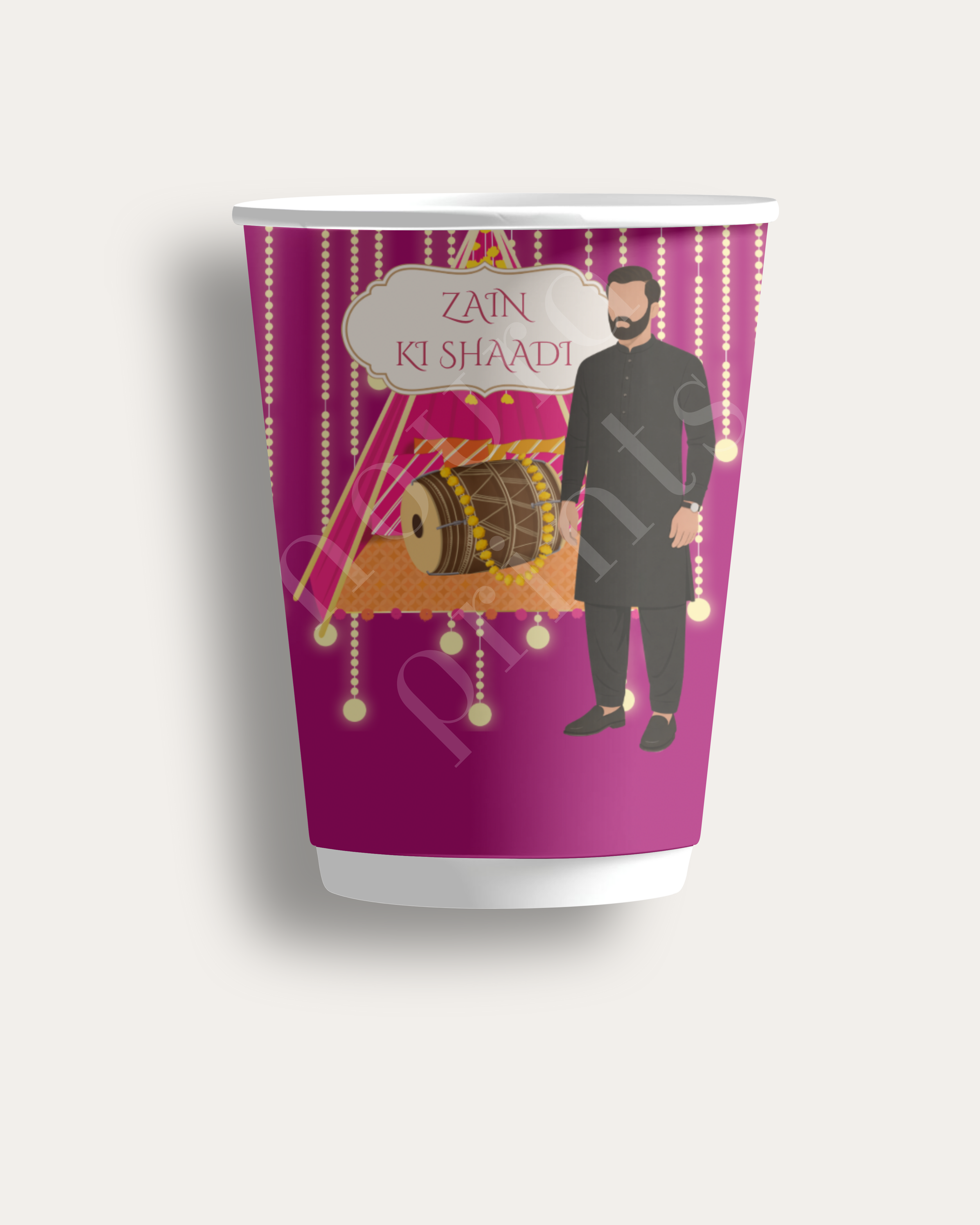 Grooms Dholki Cup Set