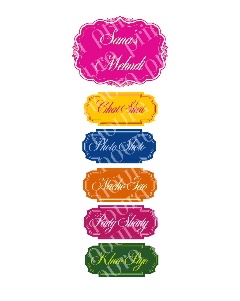 Grand Mehndi Signage Set