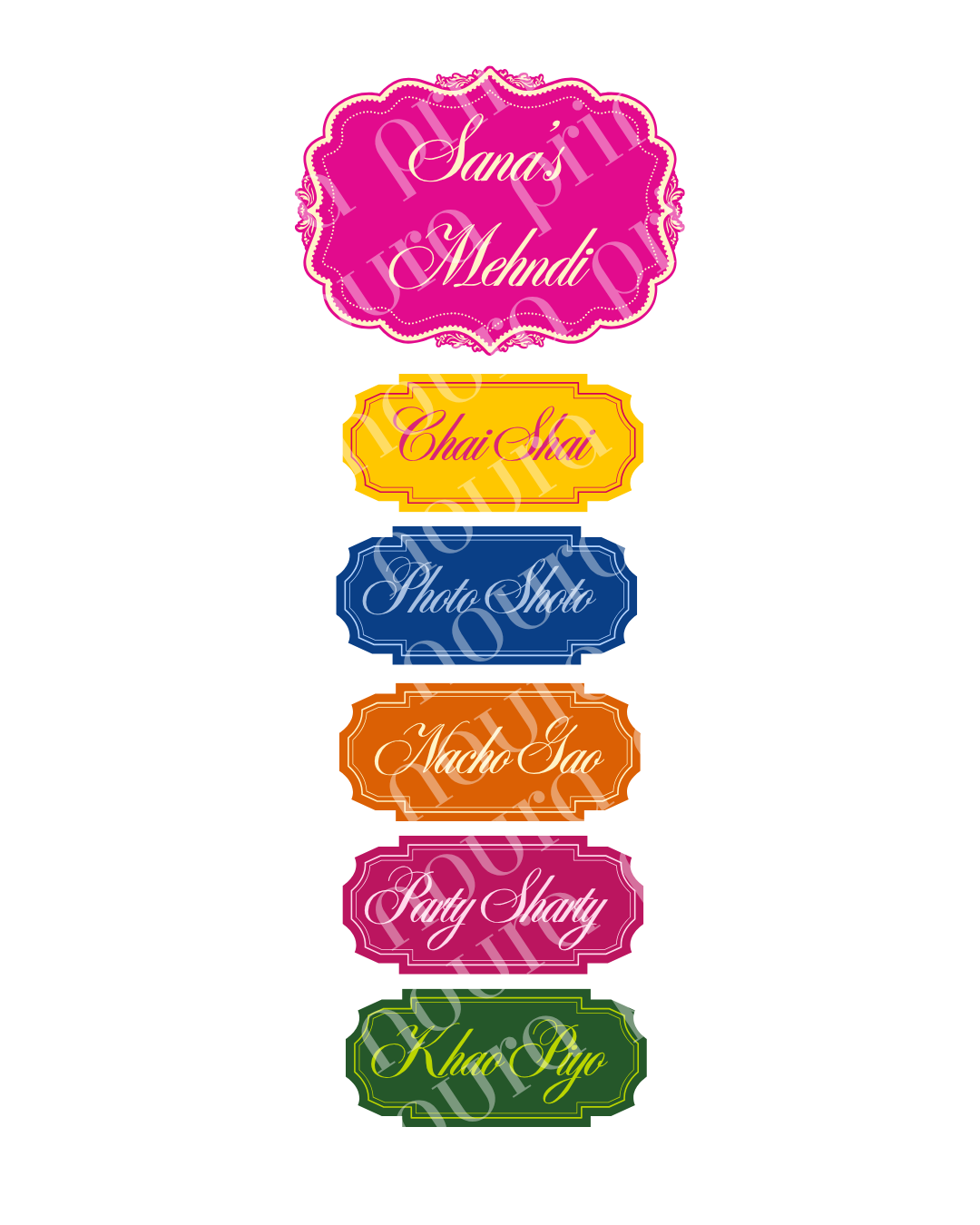Grand Mehndi Signage Set