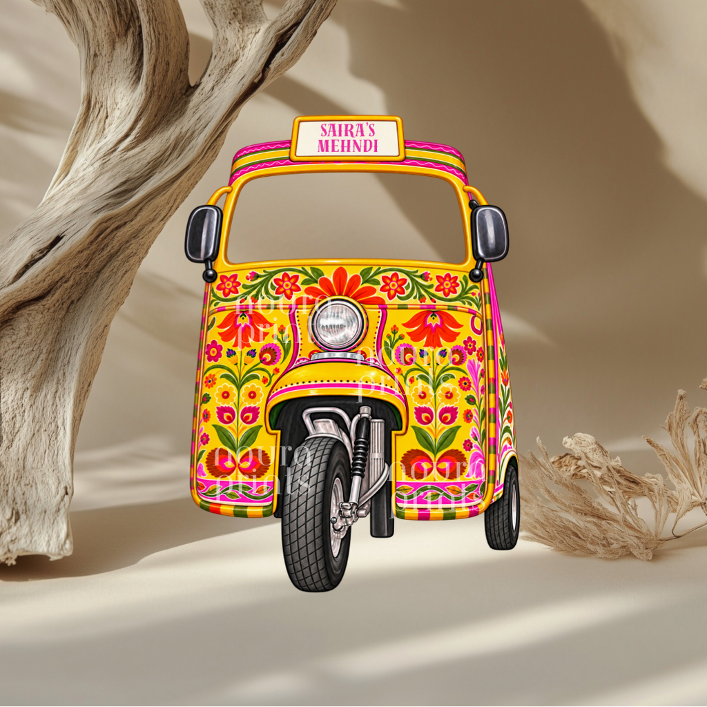 Mehndi Rickshaw Prop | 3ft - 5ft | Cut-to-Shape Foam Board