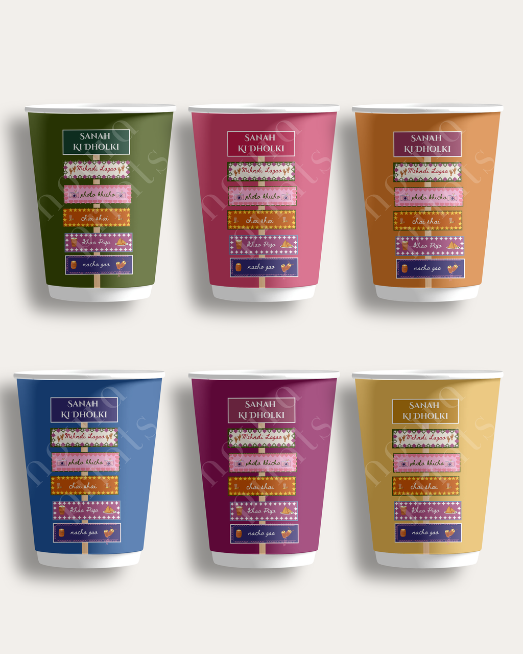 The Mehndi Signpost Cup Set Vibrant