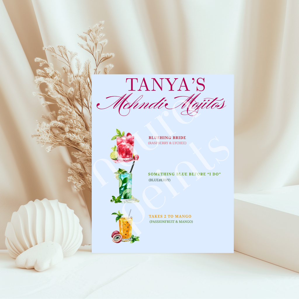 The Mehndi Mocktail Menu Print