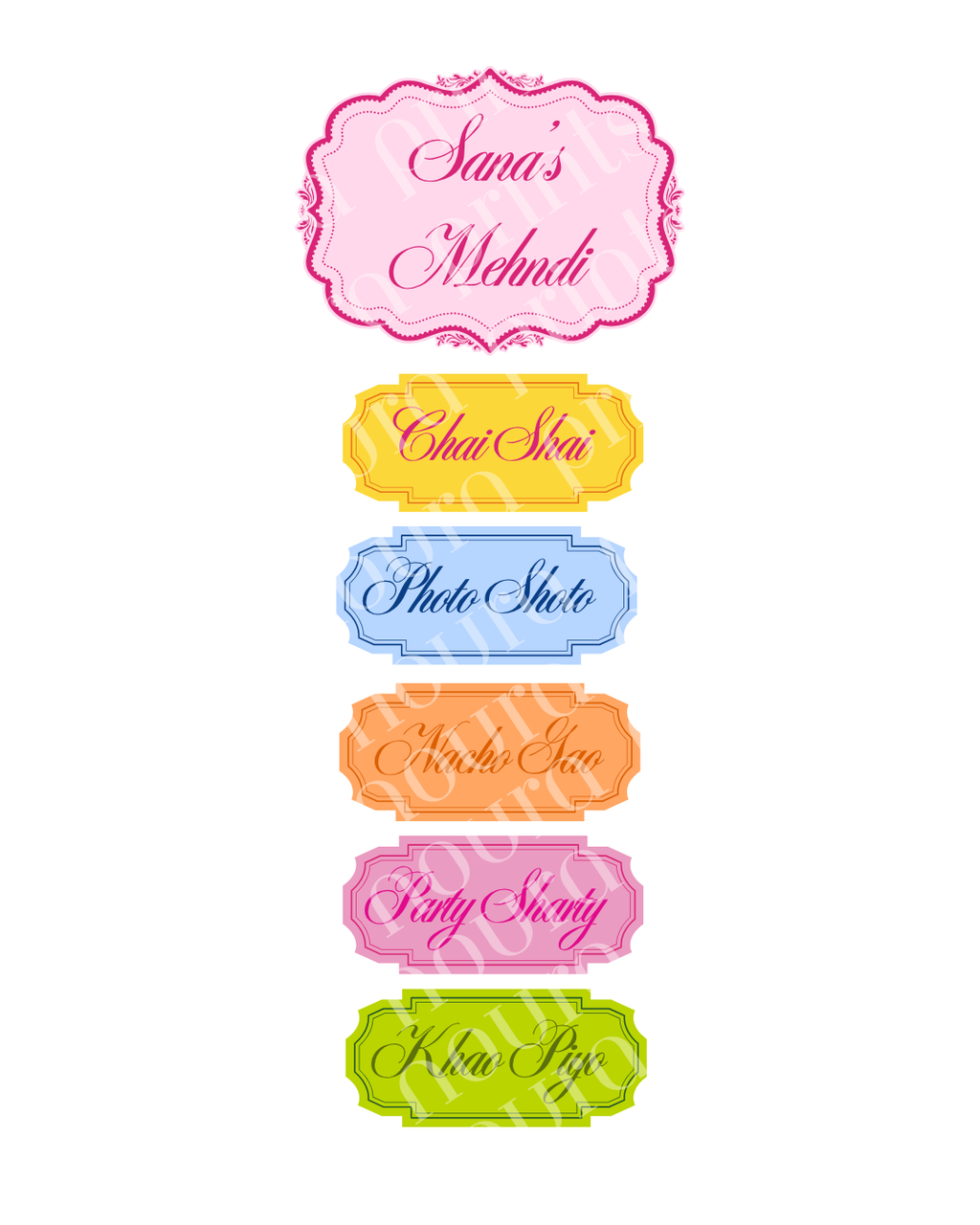 Grand Mehndi Signage Set