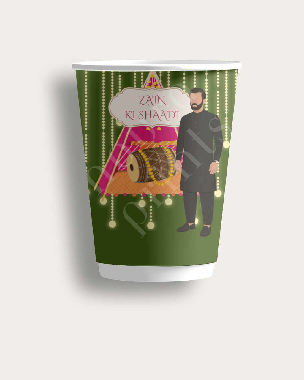 Grooms Dholki Cup Set