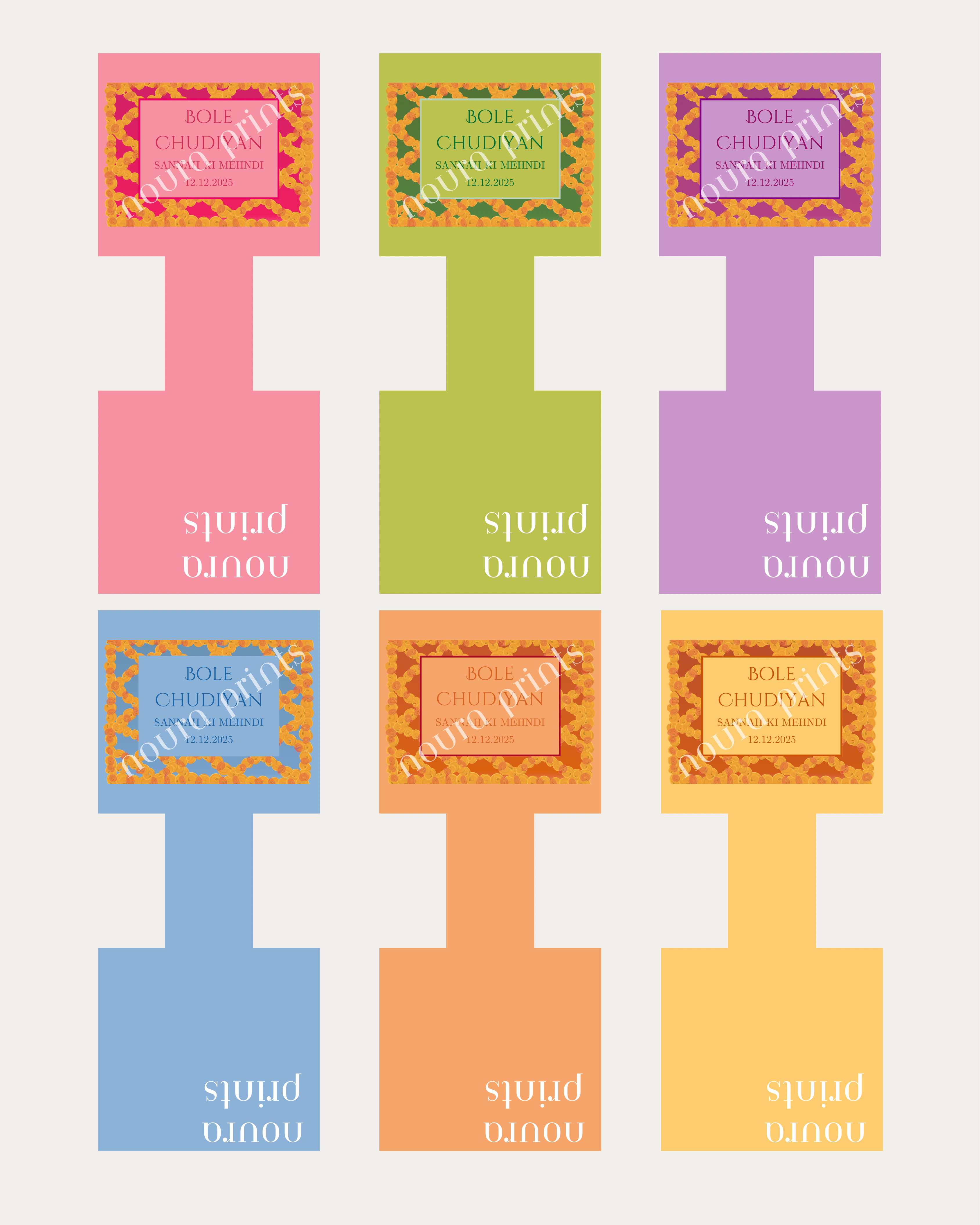 The Marigold Frame Pastel Bangle Tag Set