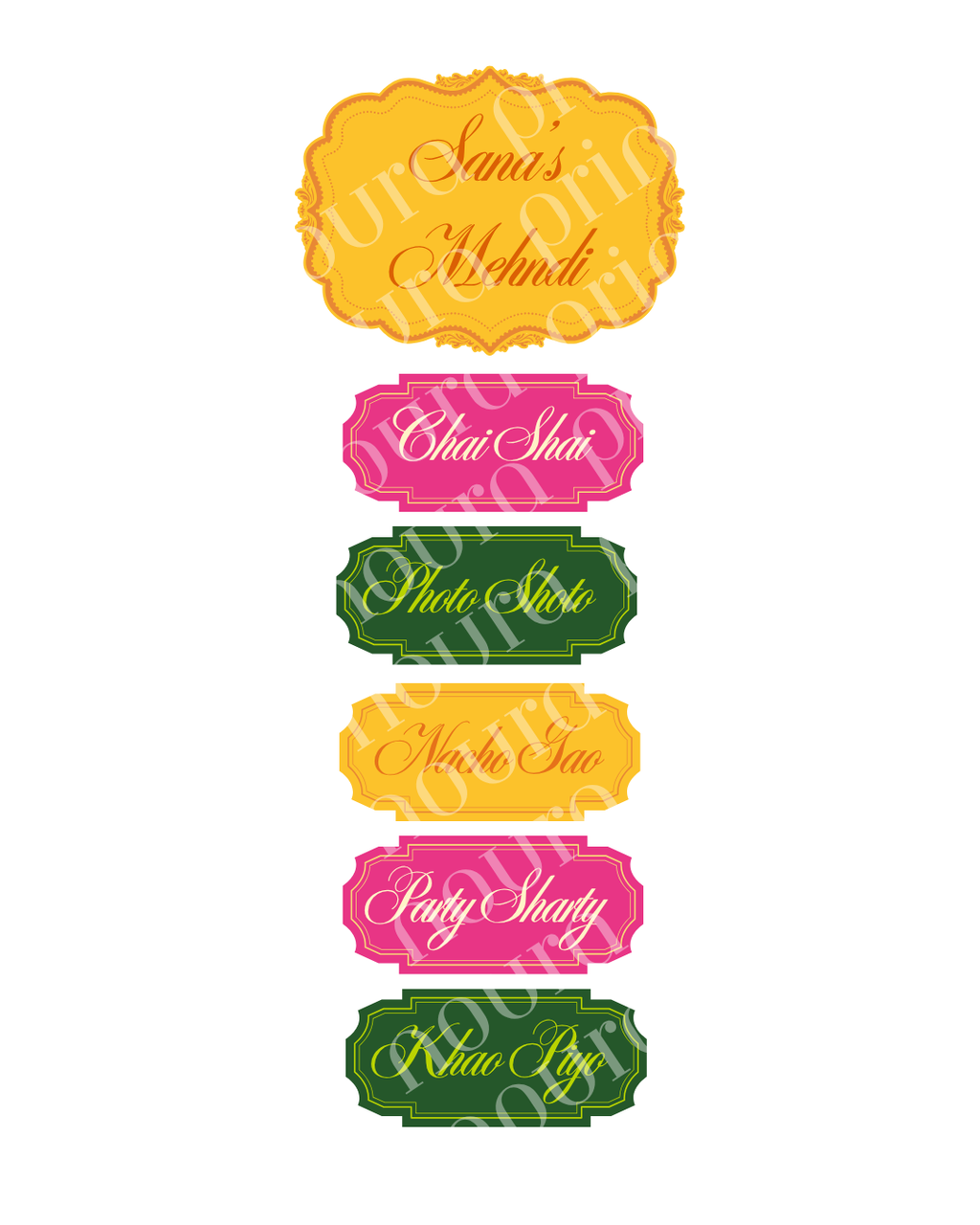 Grand Mehndi Signage Set