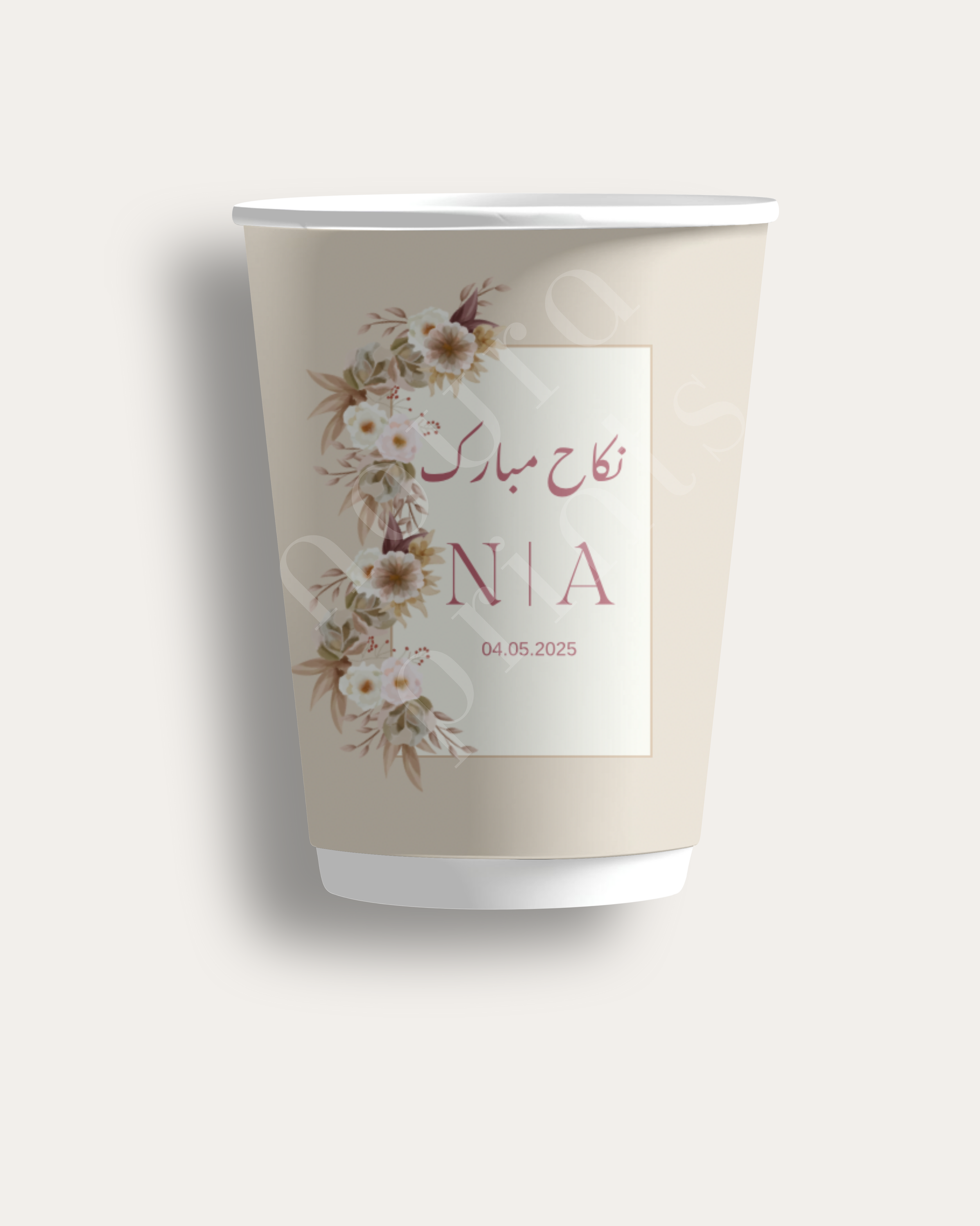 Floral Nikkah Mubarak Cup Set