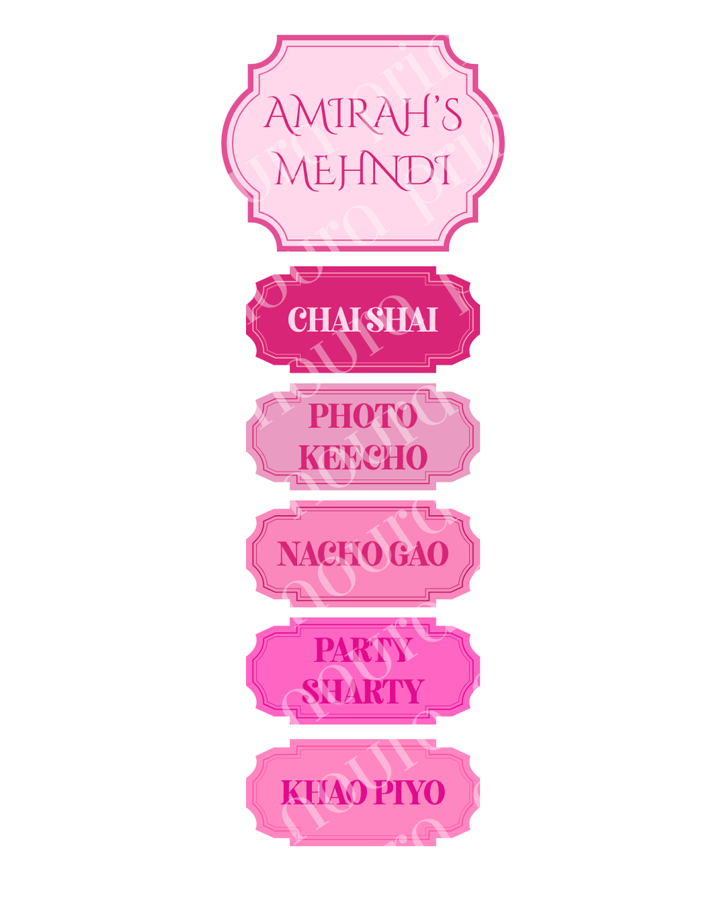 Luxury Mehndi Signage Set