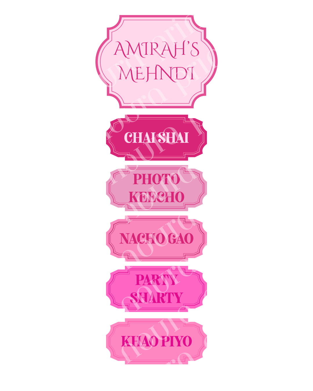 Luxury Mehndi Signage Set
