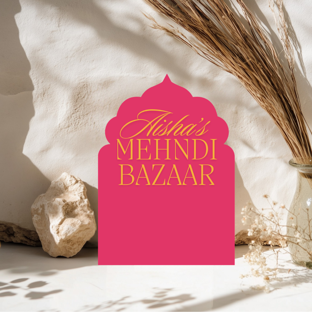 Luxury Arch Mehndi Display Sign Vibrant