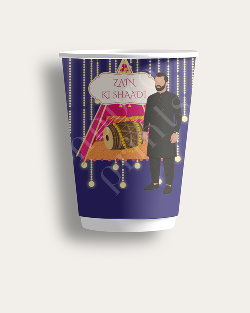 Grooms Dholki Cup Set