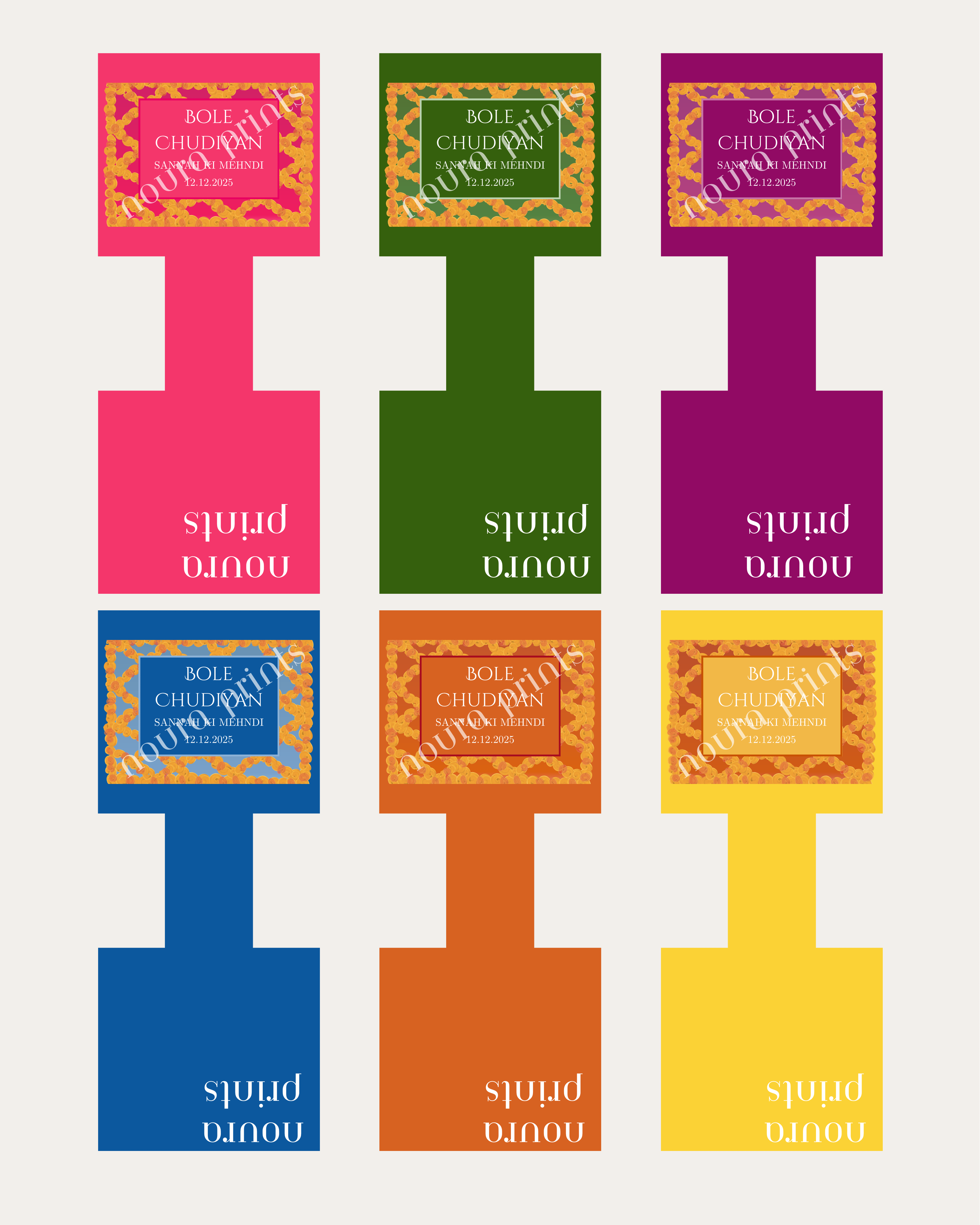 The Marigold Frame Vibrant Bangle Tag Set