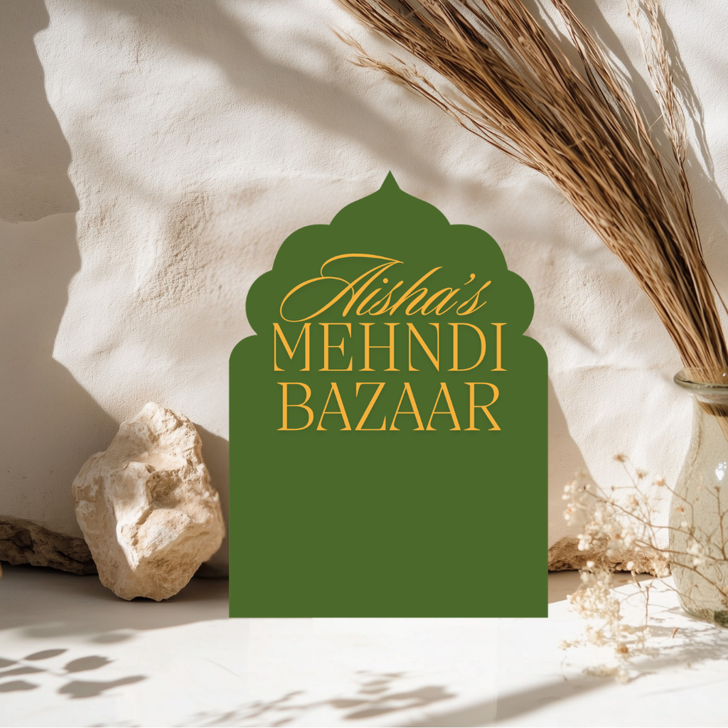 Luxury Arch Mehndi Display Sign Vibrant