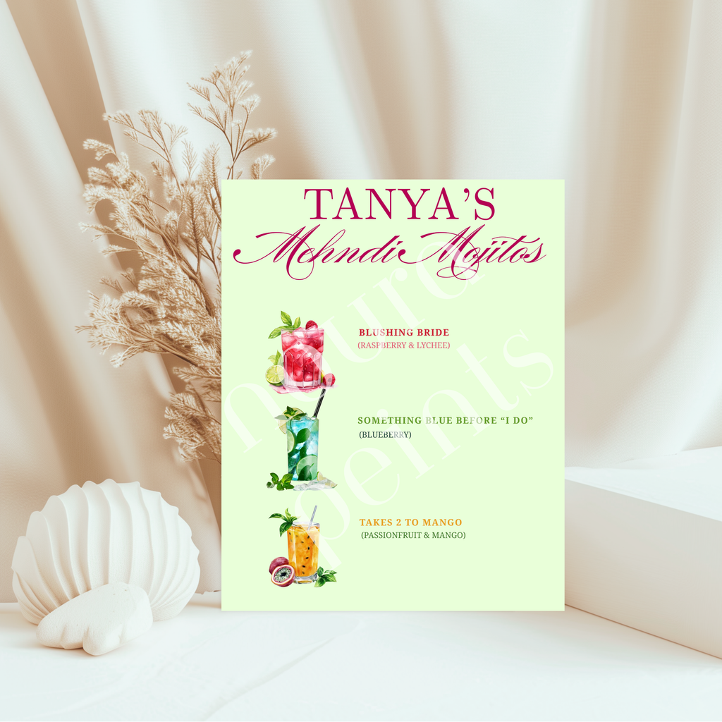 The Mehndi Mocktail Menu Print