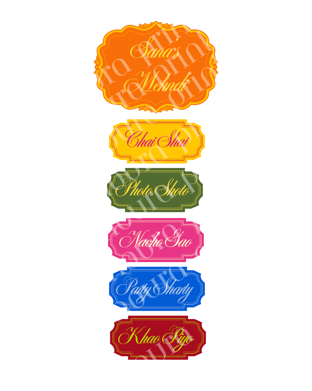 Grand Mehndi Signage Set