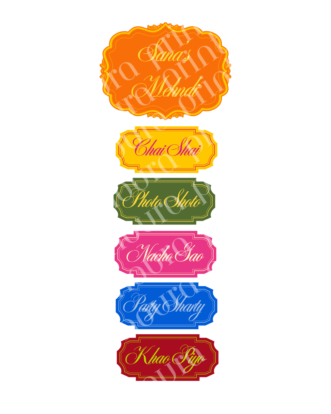 Grand Mehndi Signage Set