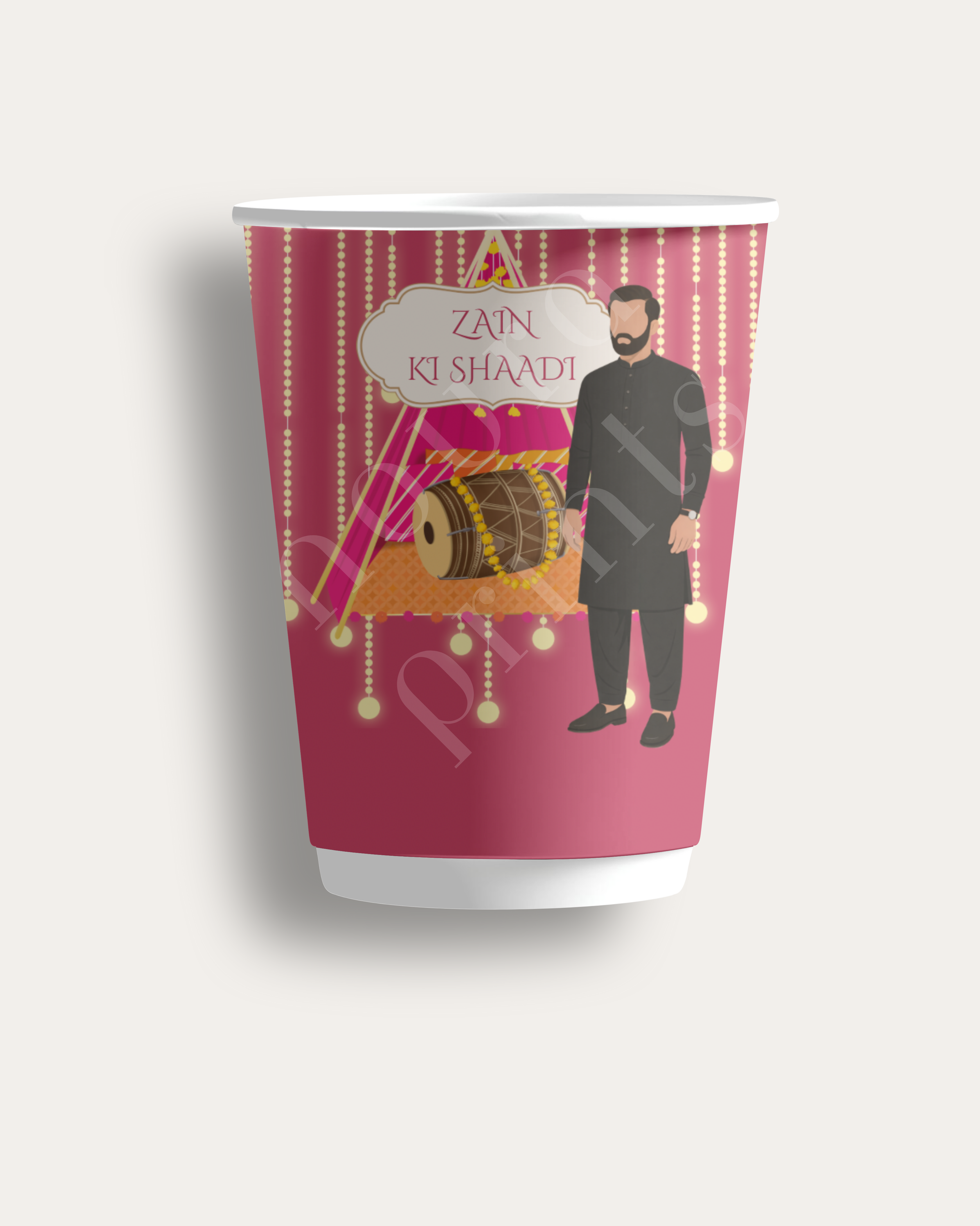 Grooms Dholki Cup Set
