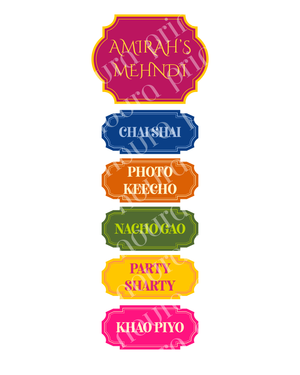 Luxury Mehndi Signage Set
