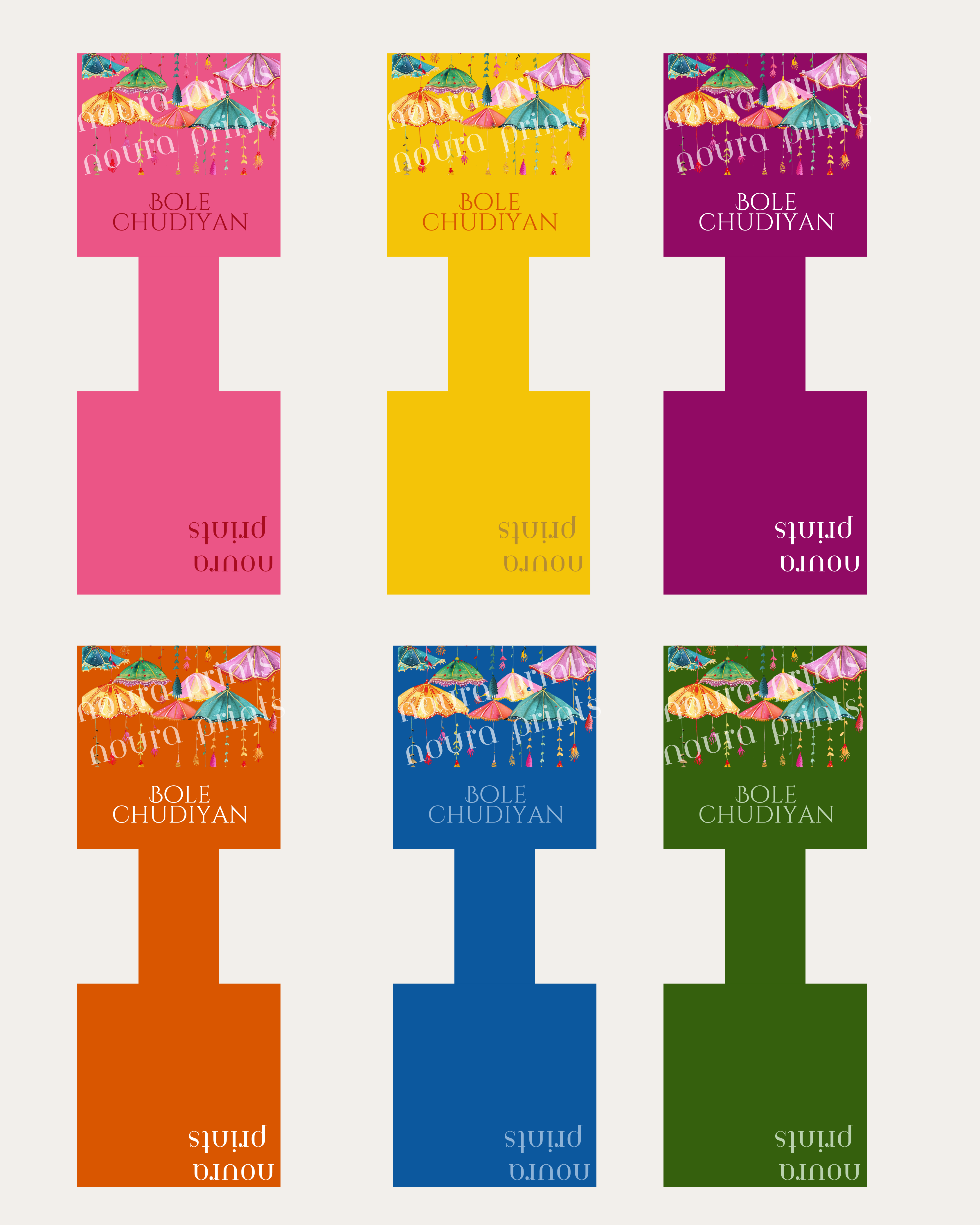 Vibrant Umbrella Bangle Tags