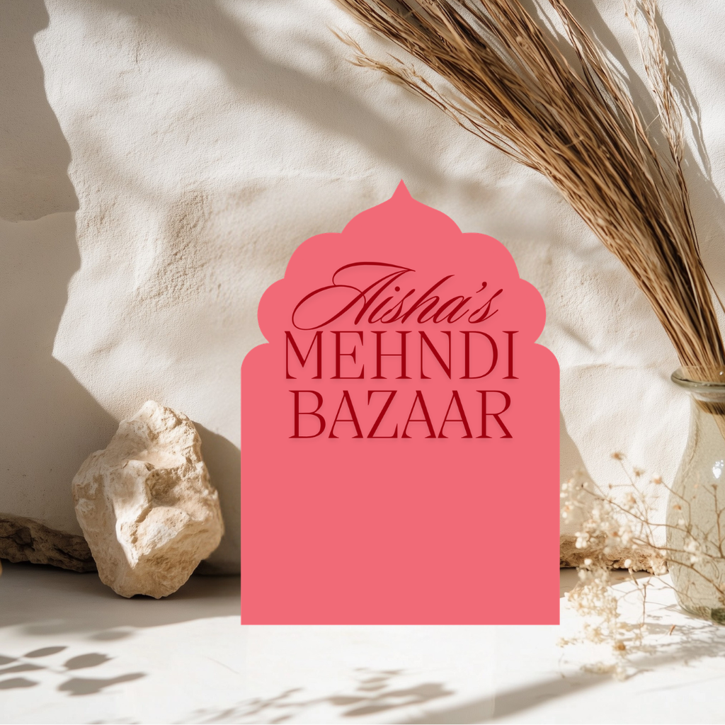 Luxury Arch Mehndi Display Sign Pastel