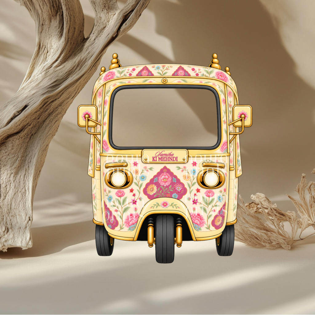 The Floral Mehndi Rickshaw | 3ft - 5ft | Cut-To-Shape Foam Board