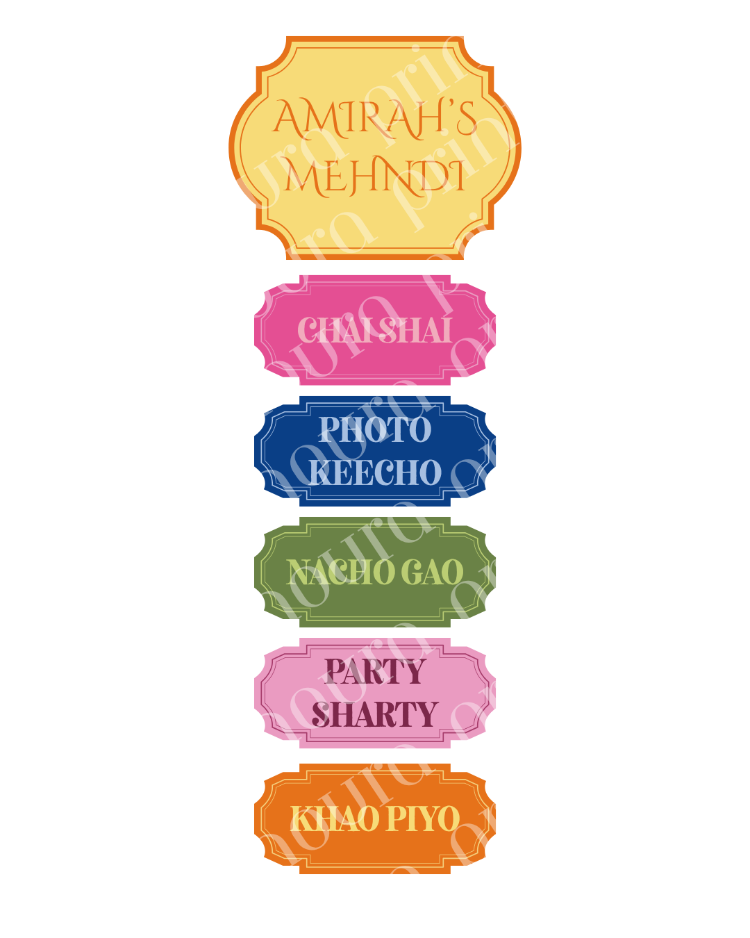 The Haveli Mehndi Signage Set