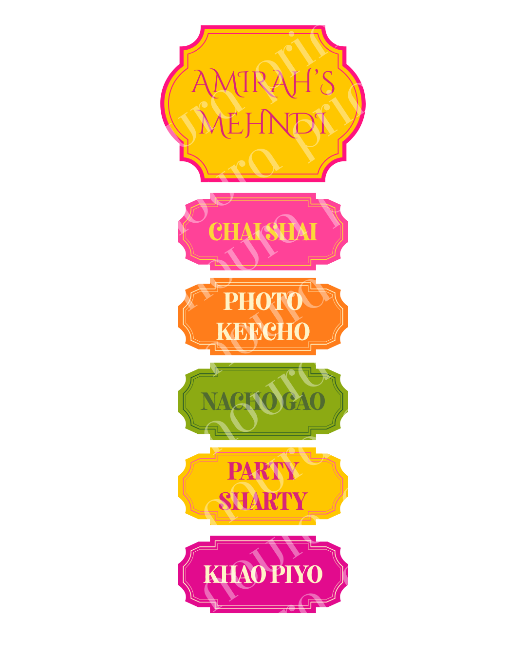 Luxury Mehndi Signage Set