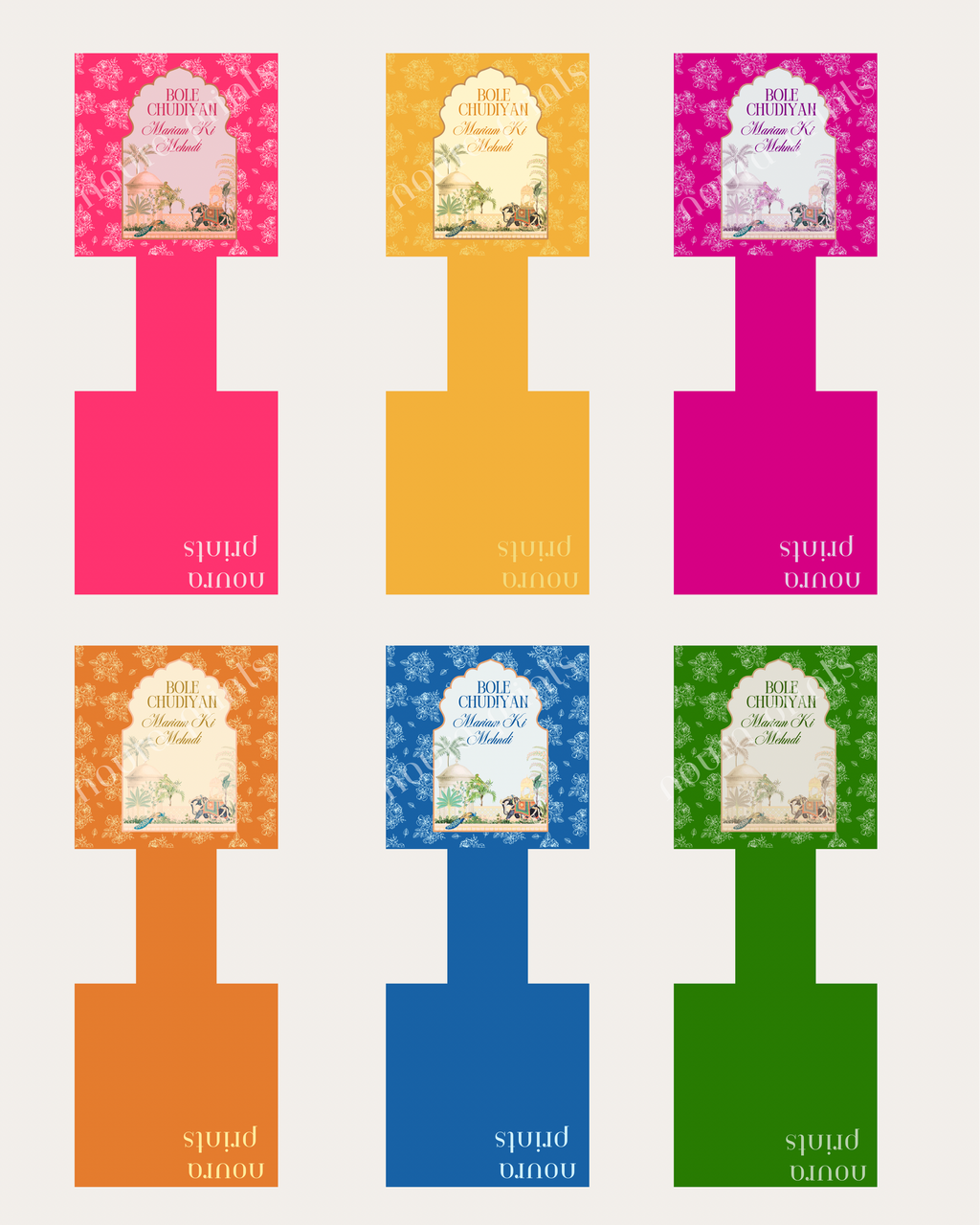 Vibrant Mughal Bangle Tag Set