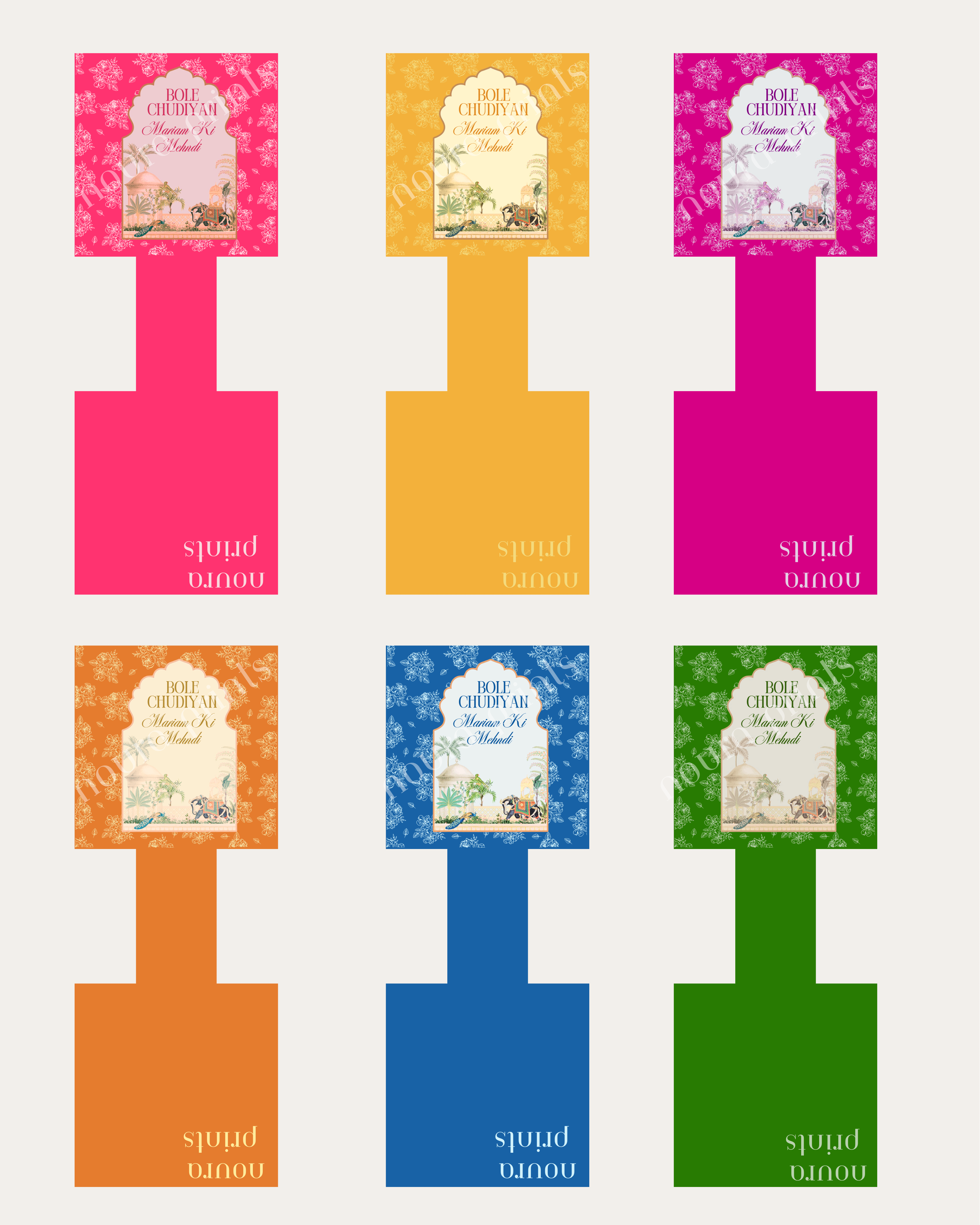 Vibrant Mughal Bangle Tag Set