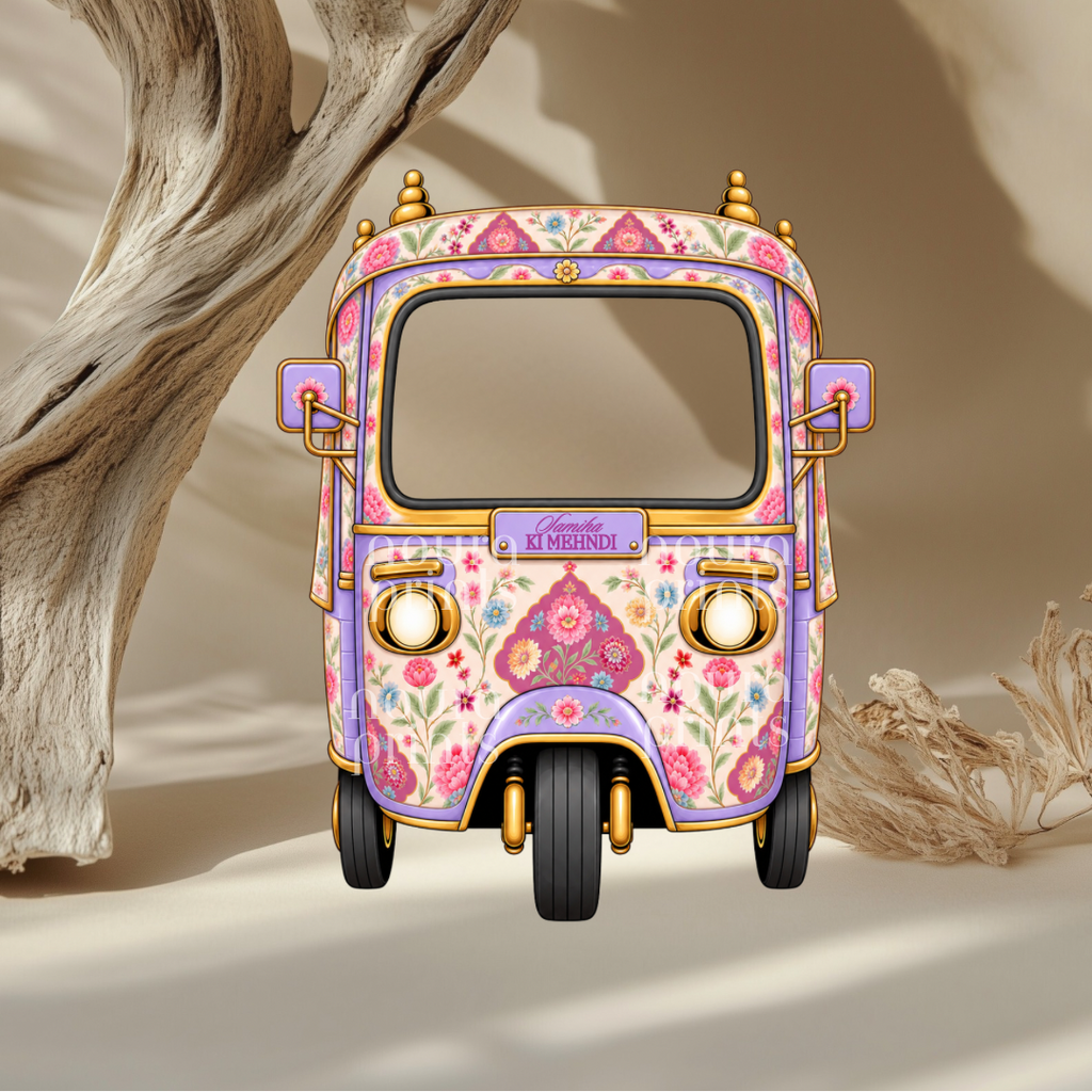 The Floral Mehndi Rickshaw | 3ft - 5ft | Cut-To-Shape Foam Board
