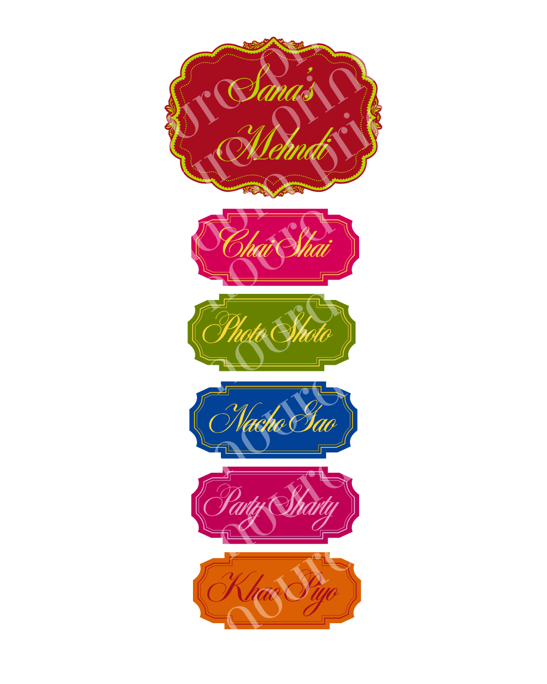 Grand Mehndi Signage Set