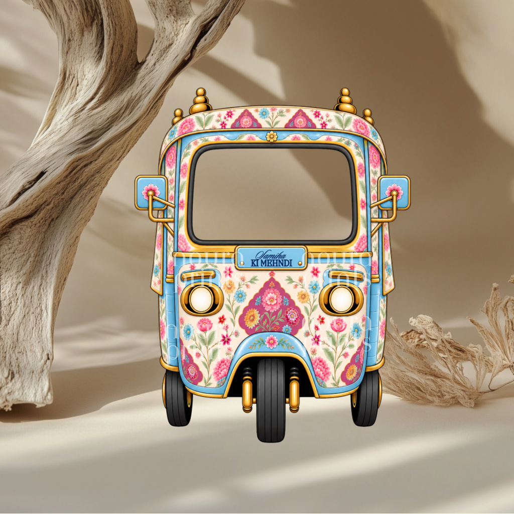 The Floral Mehndi Rickshaw | 3ft - 5ft | Cut-To-Shape Foam Board