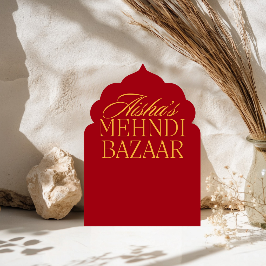 Luxury Arch Mehndi Display Sign Vibrant