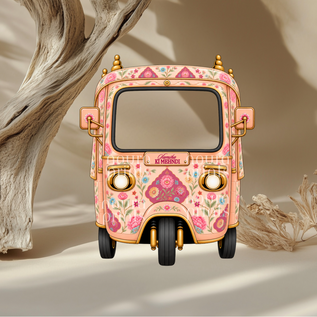 The Floral Mehndi Rickshaw | 3ft - 5ft | Cut-To-Shape Foam Board