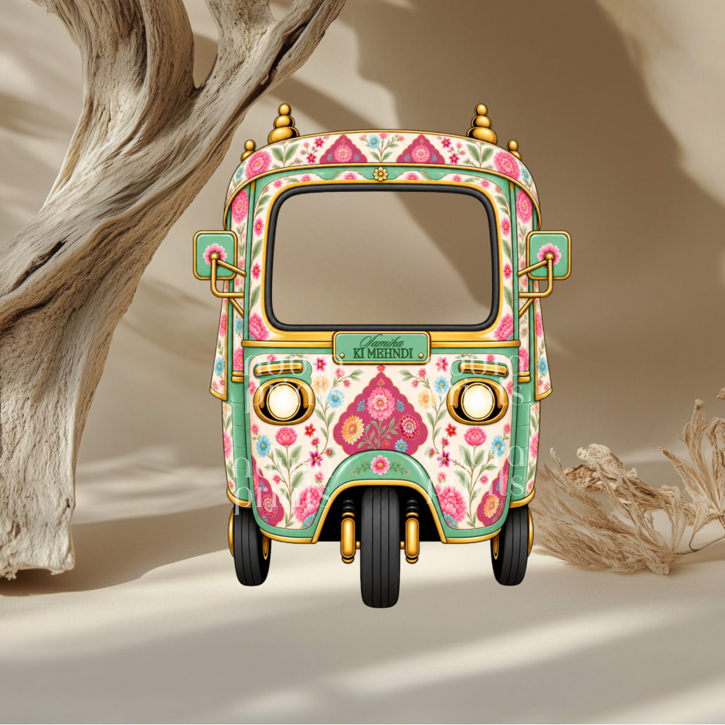 The Floral Mehndi Rickshaw | 3ft - 5ft | Cut-To-Shape Foam Board