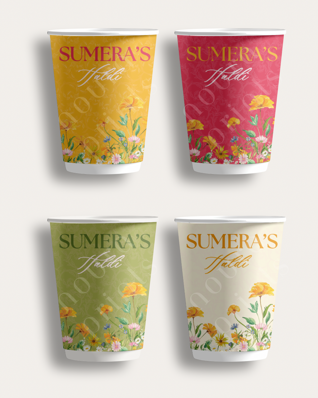 The Wildflower Haldi Cups