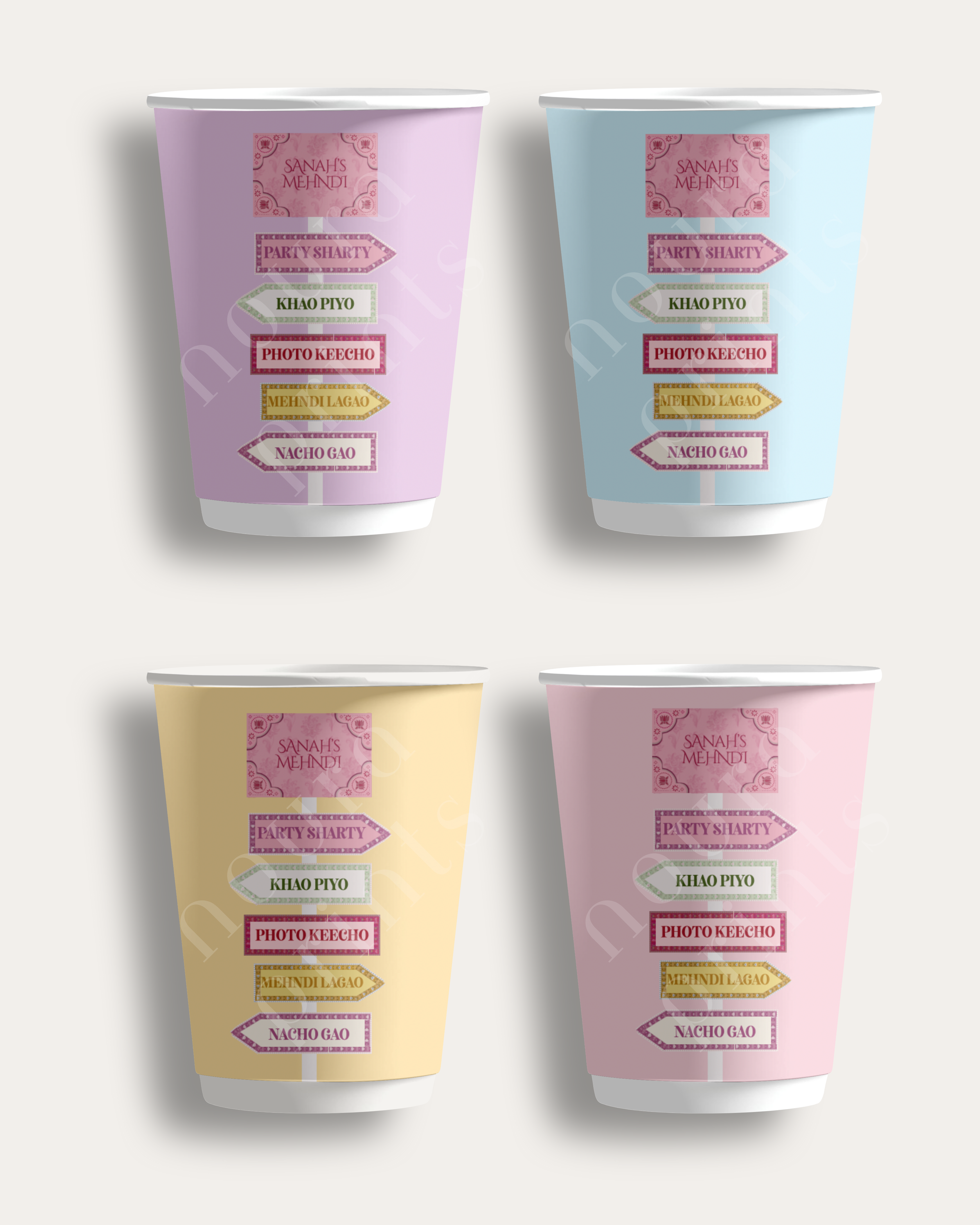 Arrow Sign Cup Set Pastel