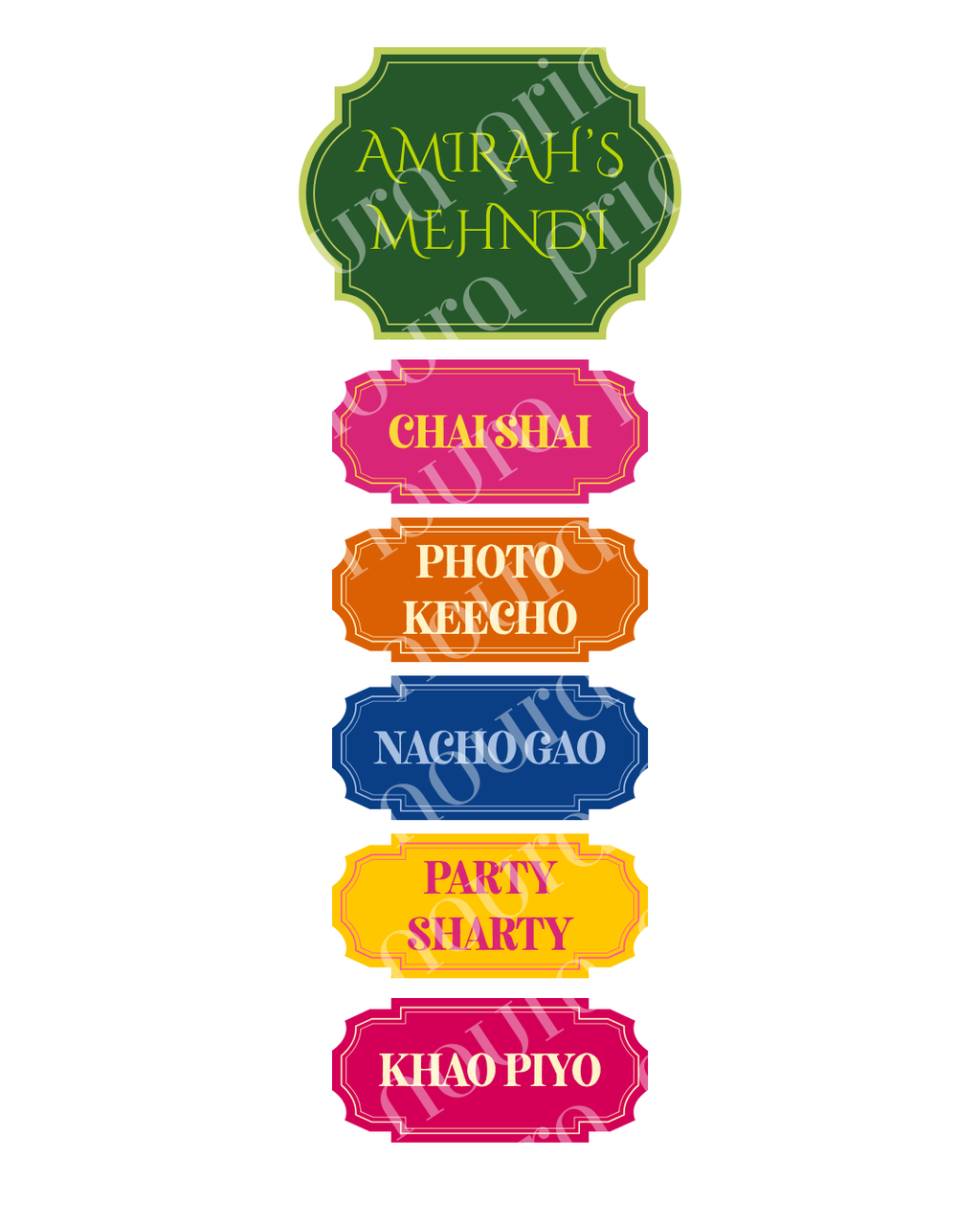 Luxury Mehndi Signage Set