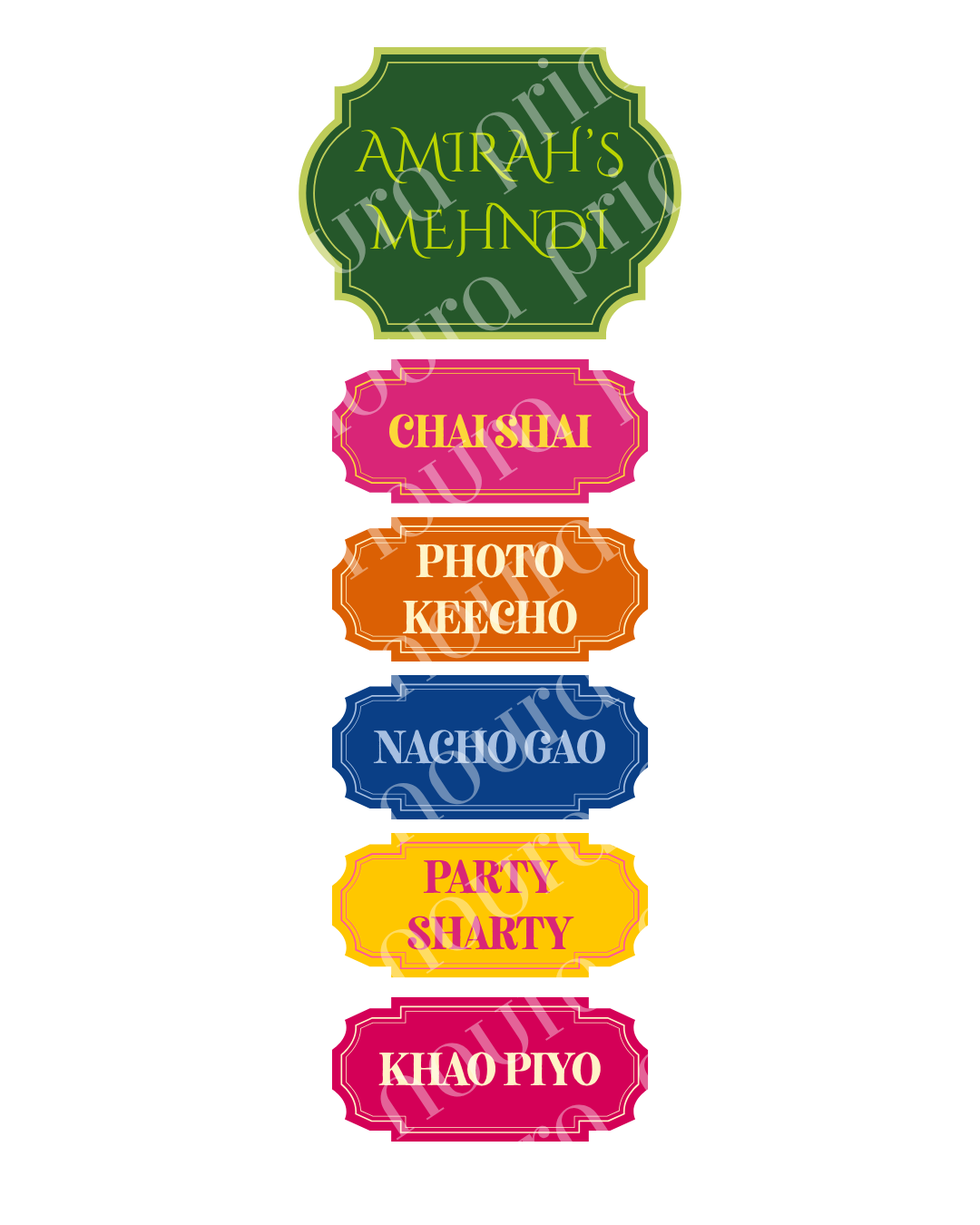 Luxury Mehndi Signage Set