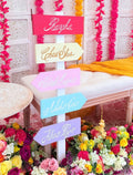 Wooden Bazaar Arrow Sign
